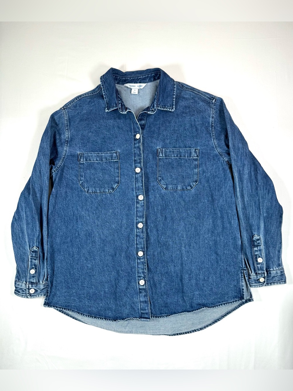 OLD NAVY Womens Boyfriend Heavyweight Denim Shirt M Western Workwear Ranchwear